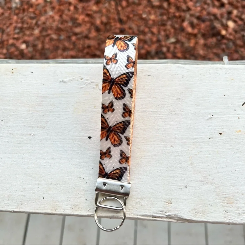 Handmade Monarch Butterfly Keychain Wristlet